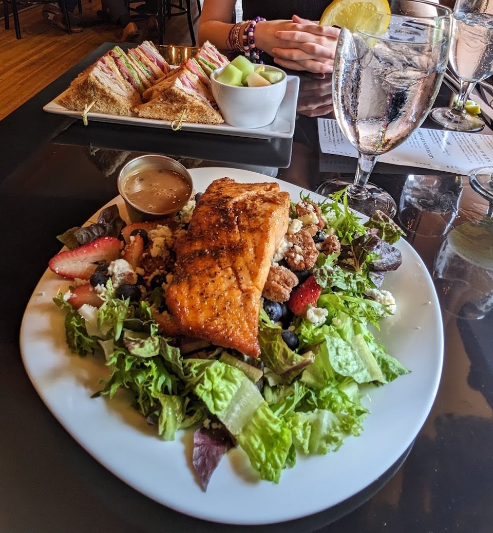 Blackened Salmon on Figaro Salad